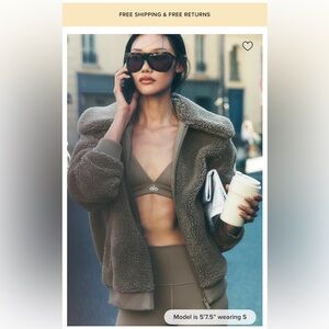 Brand new with tags! Alo Sherpa Downtown Jacket - Light Cocoa, Size M!